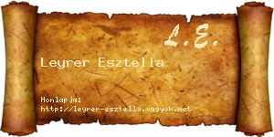 Leyrer Esztella névjegykártya